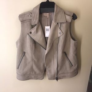 Philosophy faux microsuede moto vest NWT sz L